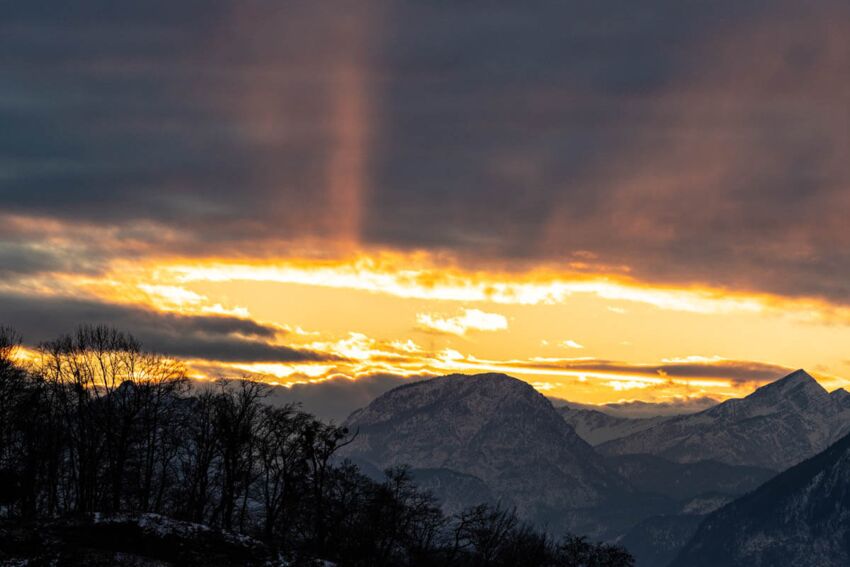 Ein Spaziergang im Februar auf den Salzburger Mönchsberg mit verschiedenen Blickrichtungen – Sonnenuntergang Südwest